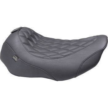 MUSTANG Wide Tripper™ Seat - Solo - Dark Brown/Black Stitching - FLT/FLH '23-'25 89503