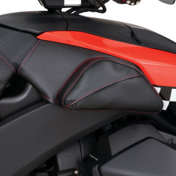 SHOW CHROME Dual Side Tank Pouch - Ballistic w/ Red Stitch - Ryker H40-401CRED