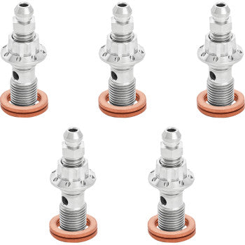 ARLEN NESS Bolt Banjo Bleeder 5-Pk 12-Pt 10mm Fr Caliper Polished Tour 300-866