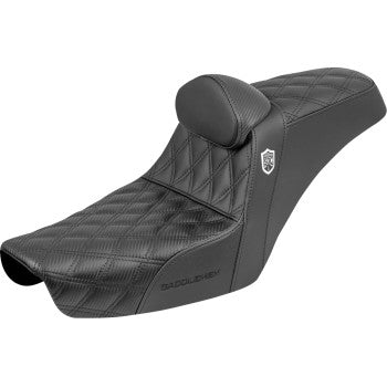 SADDLEMEN Step-Up Seat - Gripper - Black - with Backrest - FXD '96-'03 SC89604DB0
