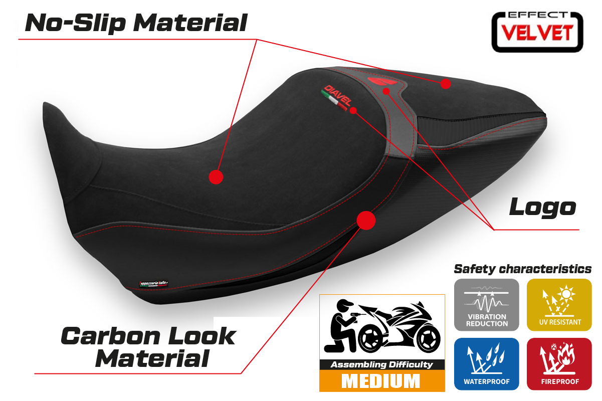 Tappezzeria Italia Ducati Diavel 1260 2019-2023 Seat Cover in Black