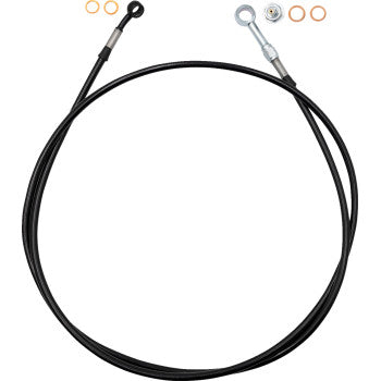 FAT BAGGERS INC. EZ Install Brake Line - 69" - Black Braid 100069-B