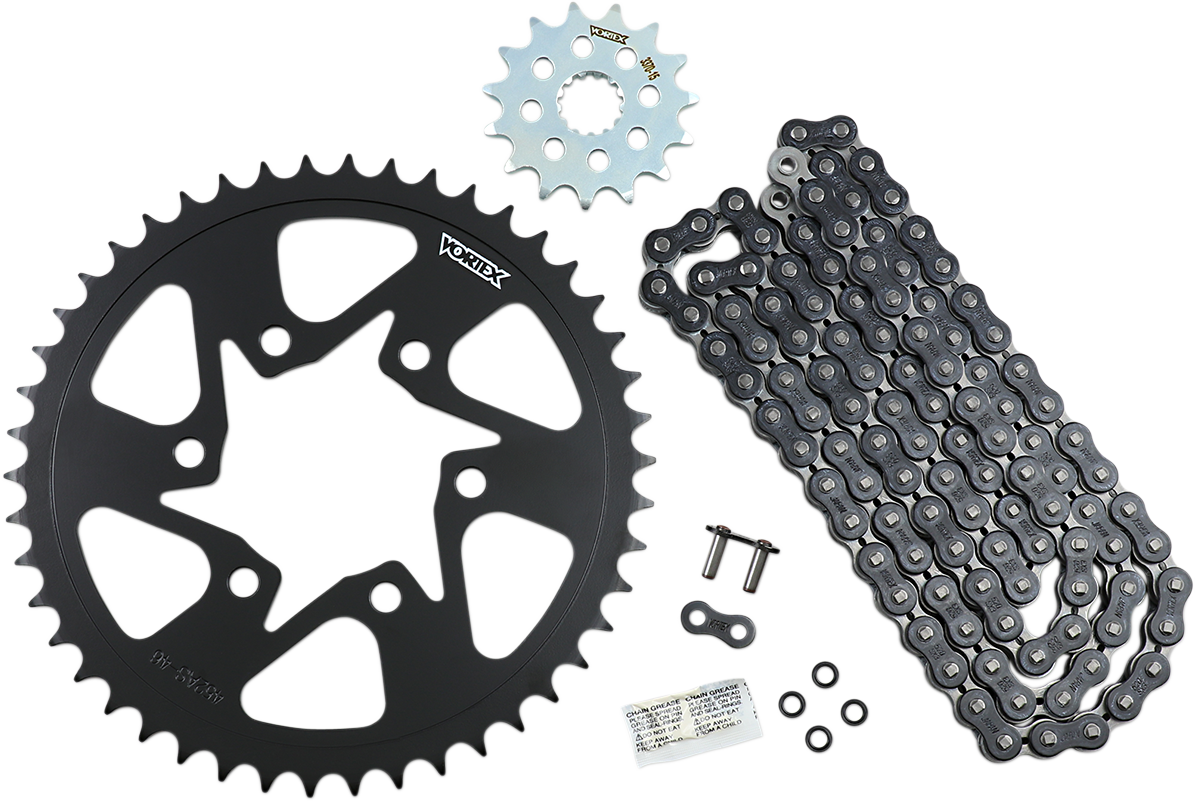 VORTEX Chain and Sprocket Kit - WSS - Black - Kawasaki Z650/RS CK6394
