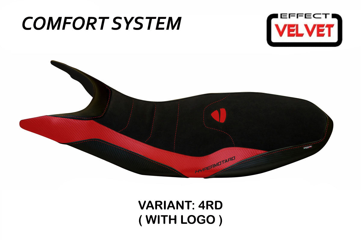 Tappezzeria Italia Ducati Hypermotard 821 939 2013-2018 Seat Cover Comfort in Red and Black