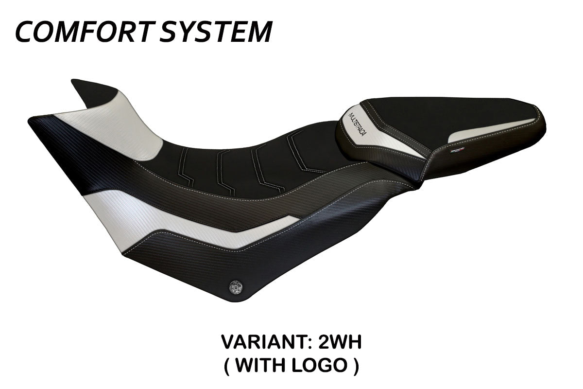 Tappezzeria Italia Ducati Multistrada 950 2017-2021 Seat Cover Comfort in White and Black