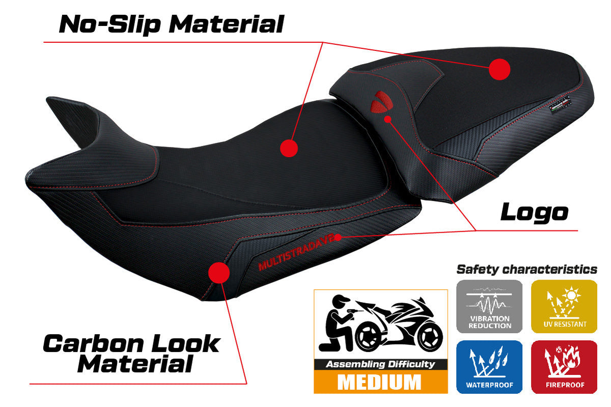 Tappezzeria Italia Ducati Multistrada V2 2021-2024 Seat Cover in Black