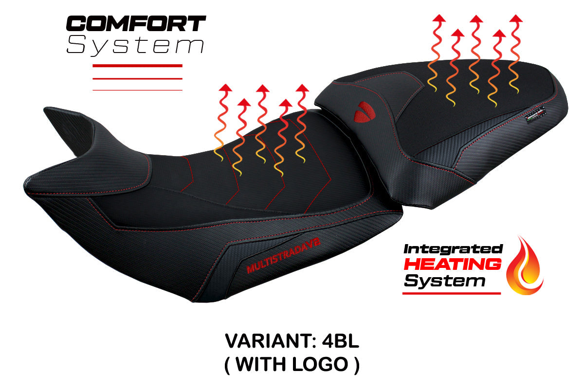Tappezzeria Italia Ducati Multistrada V2 2021-2024 Comfort Heated Seat Cover in Black