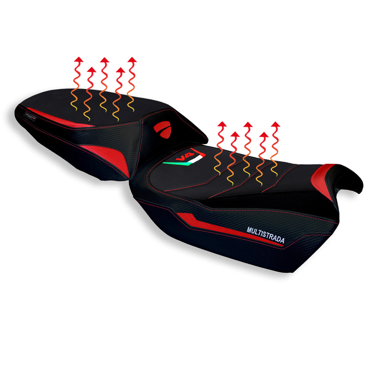 Tappezzeria Italia Ducati Multistrada V4 V4S 2021-2025 Comfort Heated Seat Cover in Red