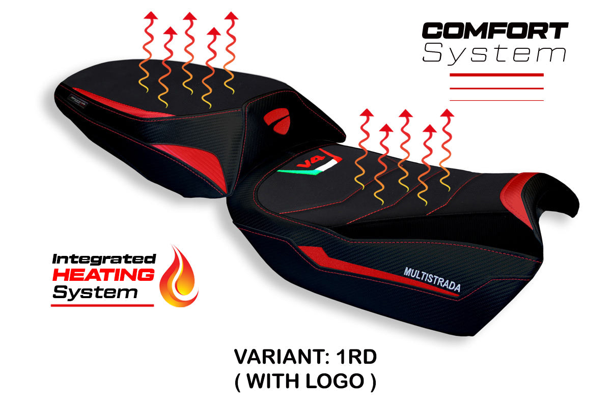 Tappezzeria Italia Ducati Multistrada V4 V4S 2021-2025 Comfort Heated Seat Cover in Red