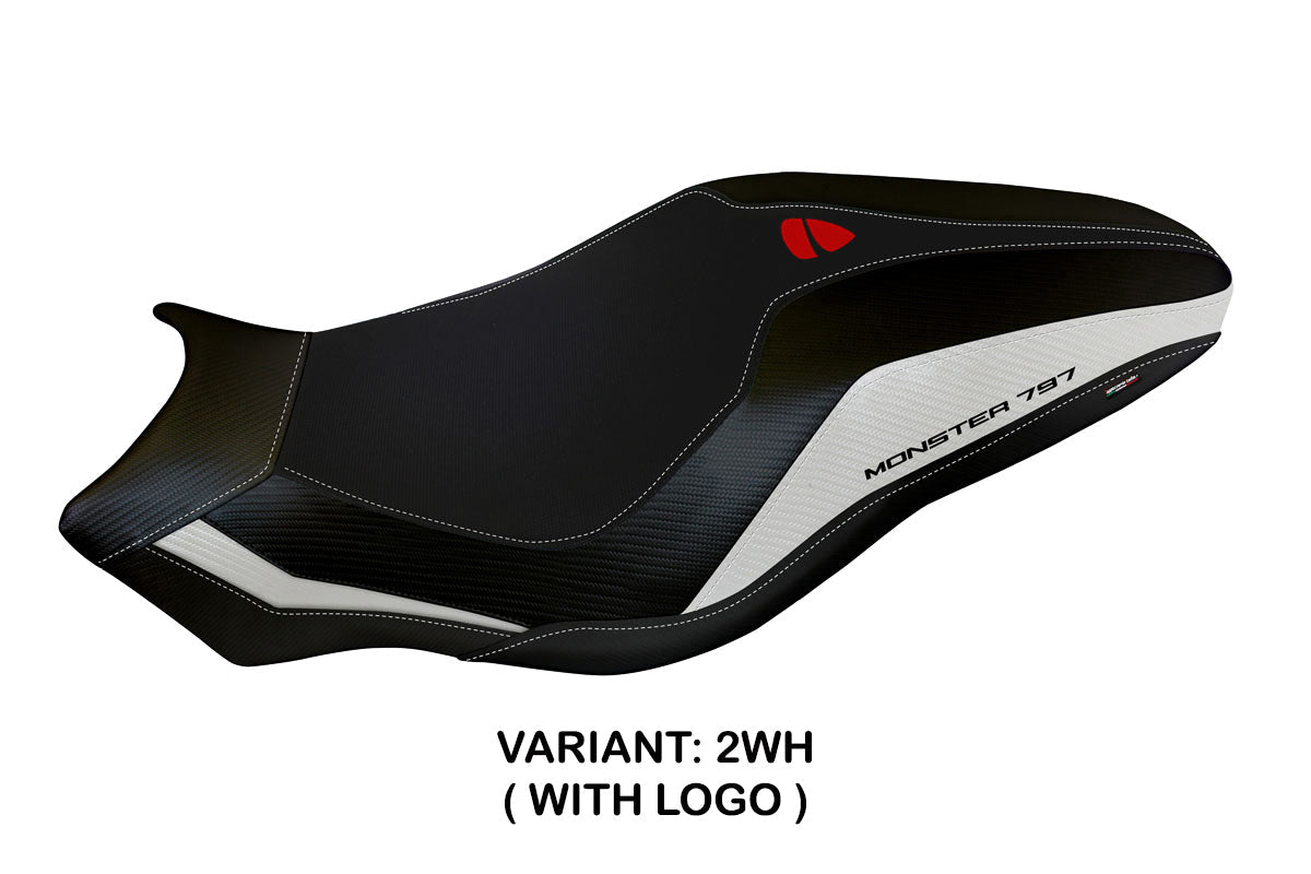 Tappezzeria Italia Ducati Monster 797 2017-2020 Seat Cover in White and Black