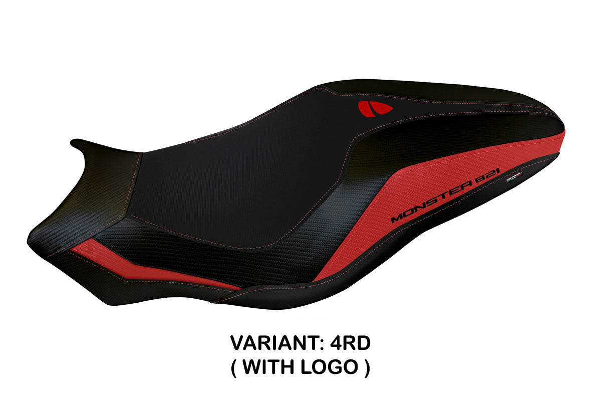 Tappezzeria Italia Ducati Monster 821 1200 2017-2020 Seat Cover in Red and Black