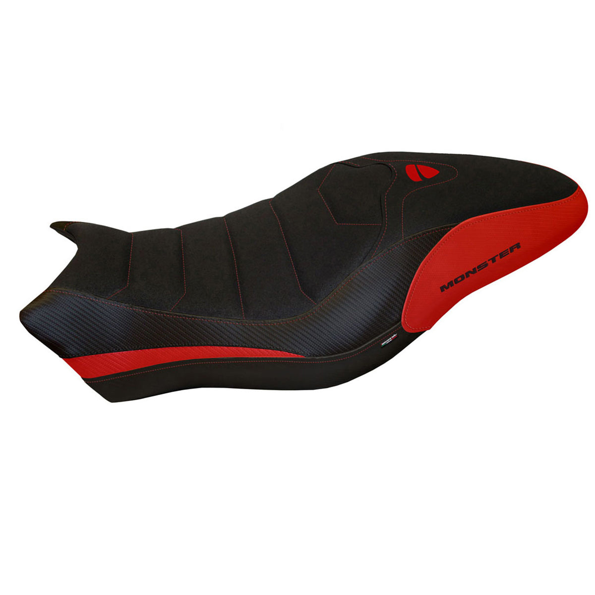 Tappezzeria Italia Ducati Monster 821 1200 2017-2020 Seat Cover Ultragrip in Red and Black
