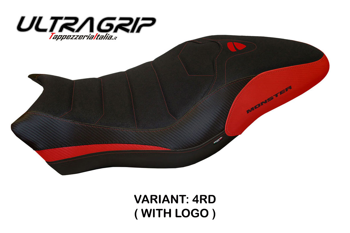 Tappezzeria Italia Ducati Monster 821 1200 2017-2020 Seat Cover Ultragrip in Red and Black