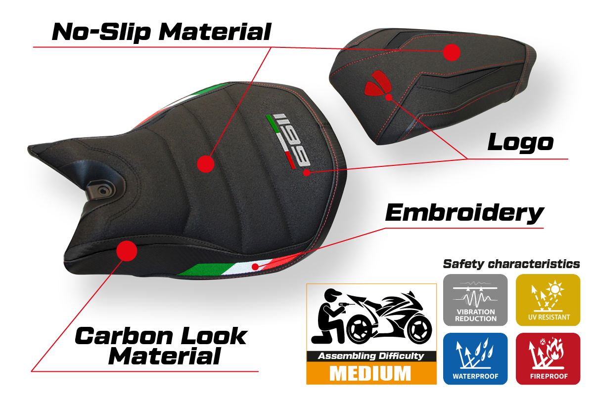 Tappezzeria Italia Ducati Panigale 1199 2011-2015 Seat Cover Ultragrip in Black