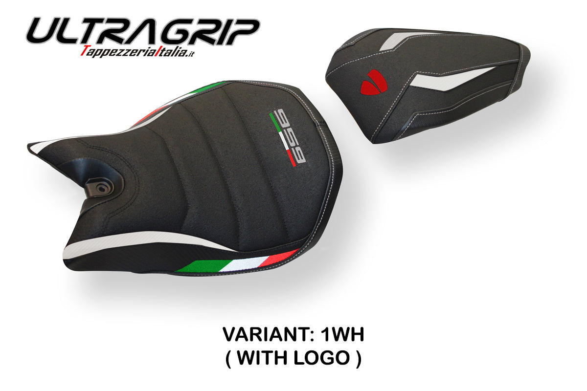 Tappezzeria Italia Ducati Panigale 959 2016-2018 Seat Cover Ultragrip in White and Black