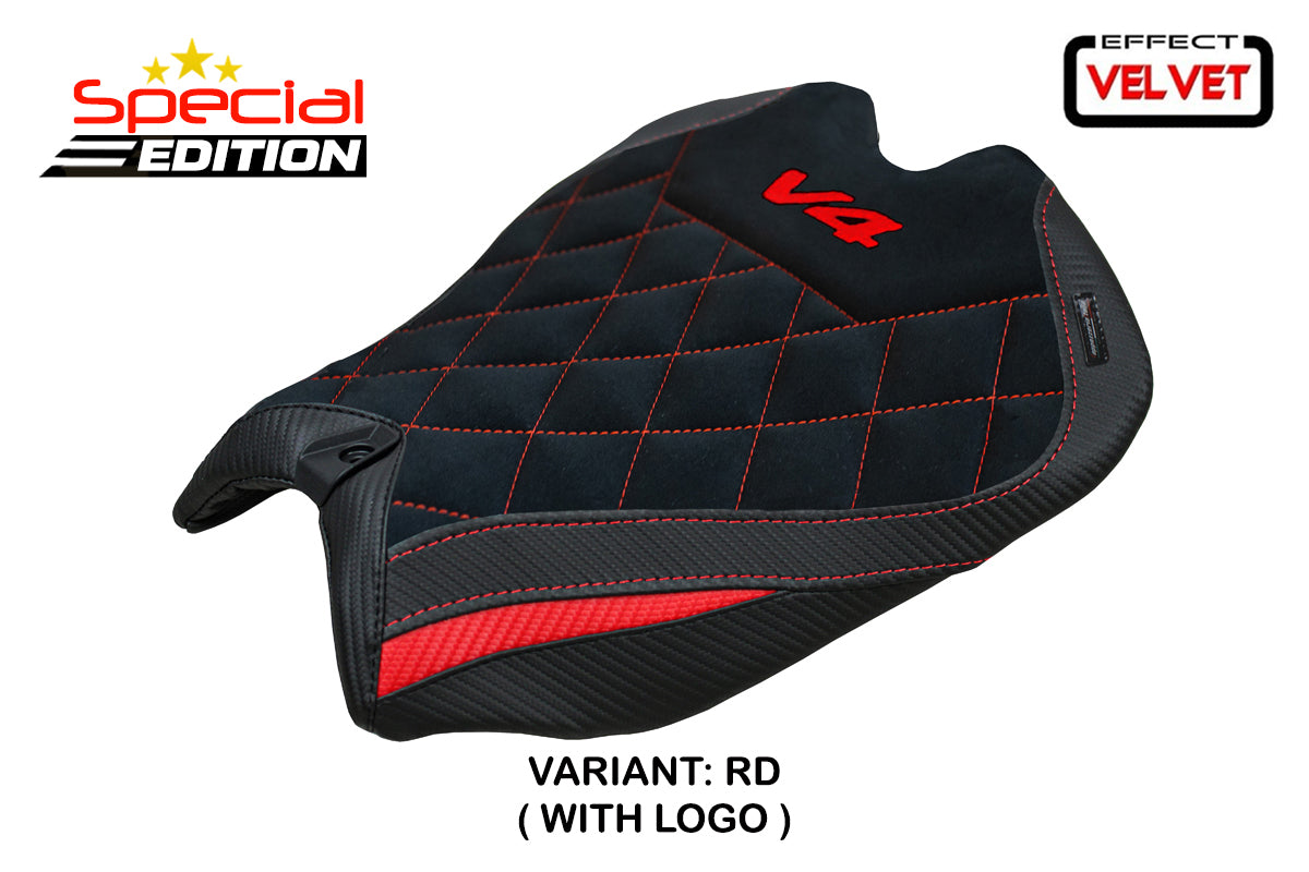 Tappezzeria Italia Ducati Panigale V4 2025 Seat Cover Suede Special Edition Black Red