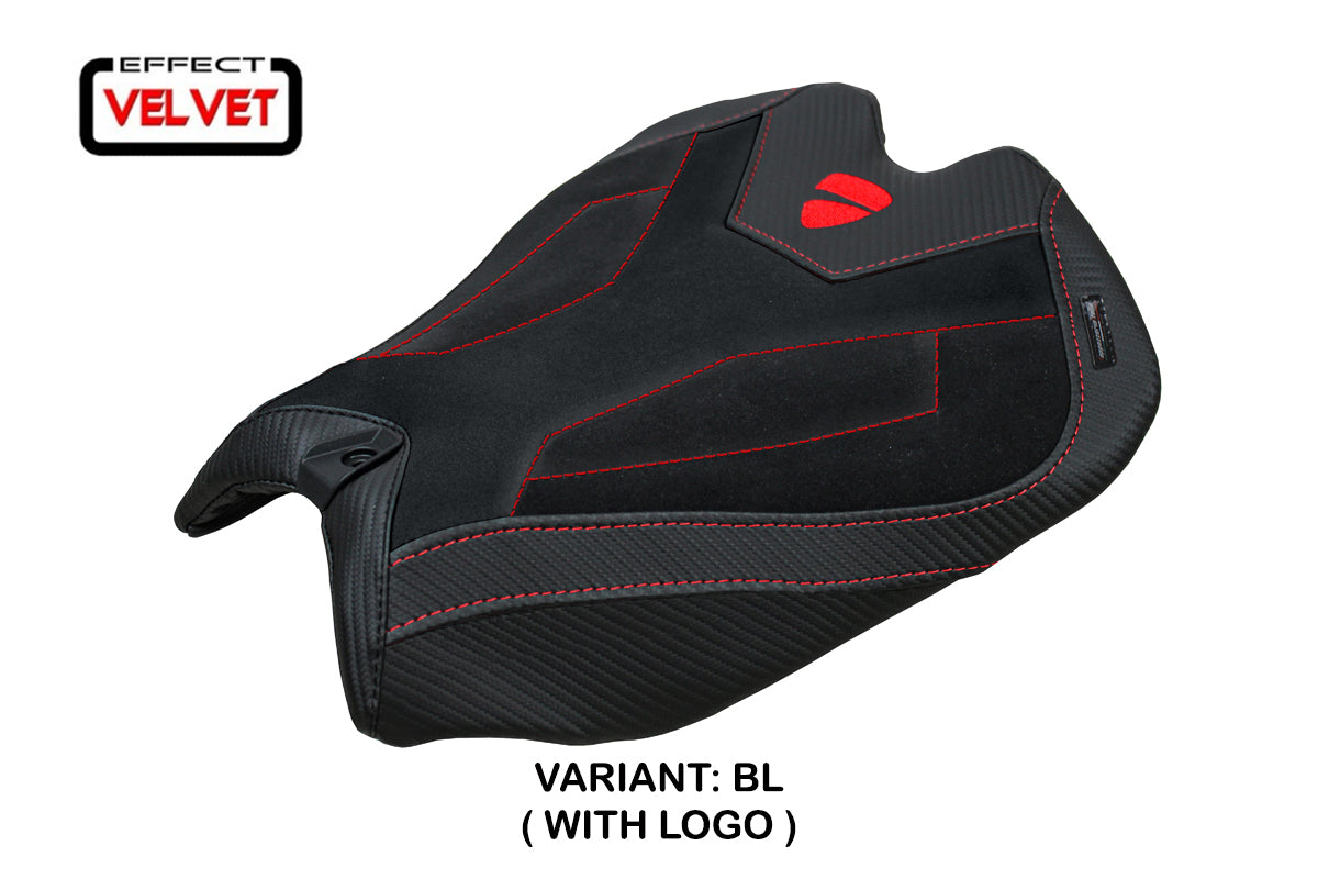 Tappezzeria Italia Ducati Panigale V4 2025 Seat Cover Suede Black Ducati Logo
