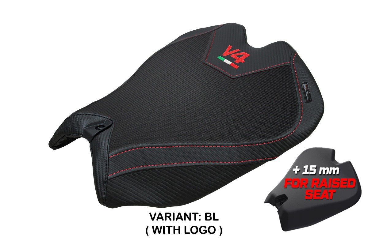 Tappezzeria Italia Ducati Panigale V4 2025 Seat Cover Black Logo V4