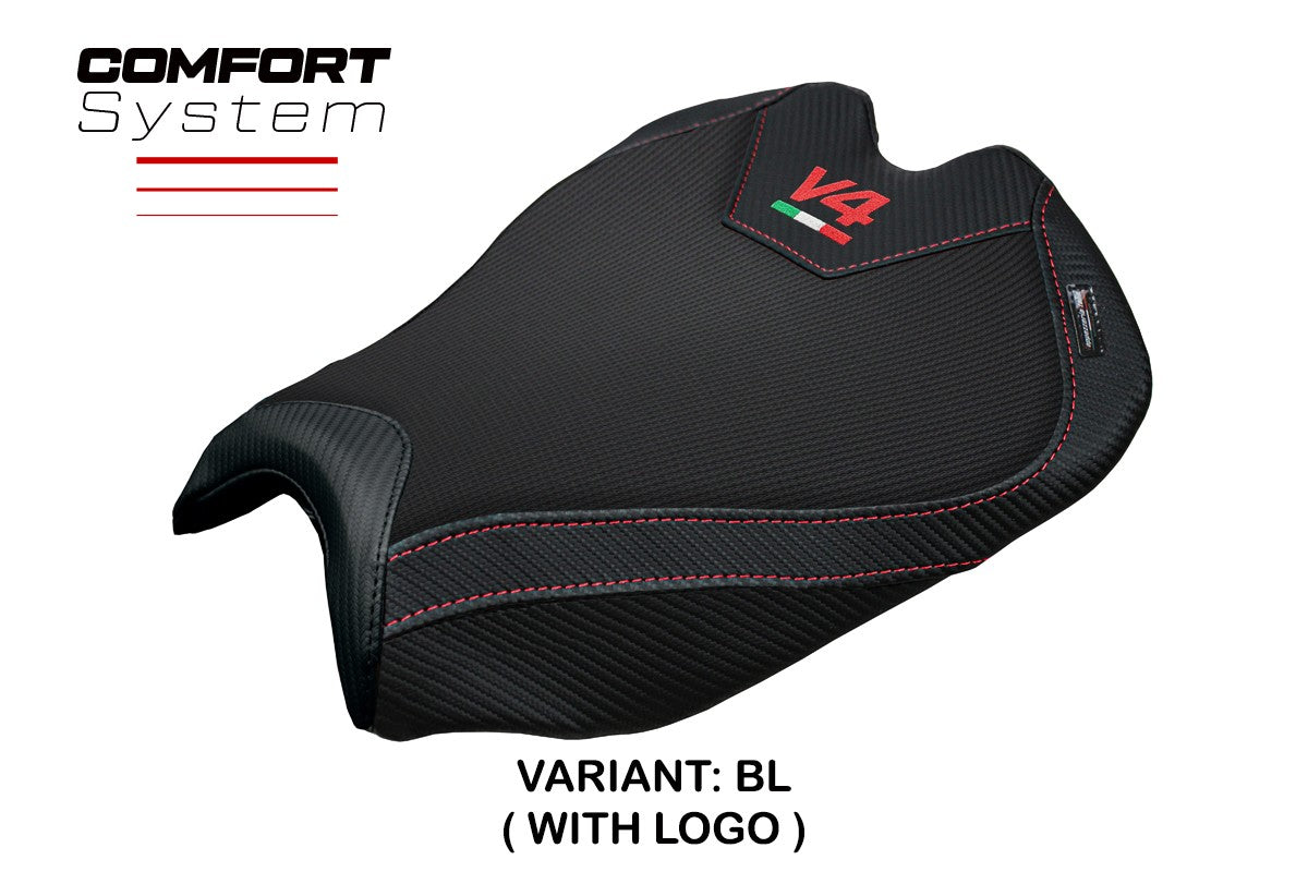 Tappezzeria Italia Ducati streetfighter V4 2025 Seat Cover Comfort Black Logo V4