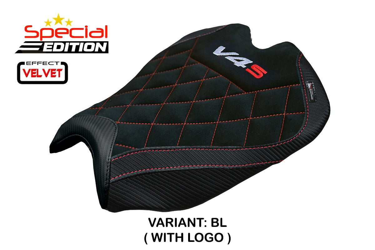Tappezzeria Italia Ducati streetfighter V4 2025 Seat Cover Black SE Logo V4S