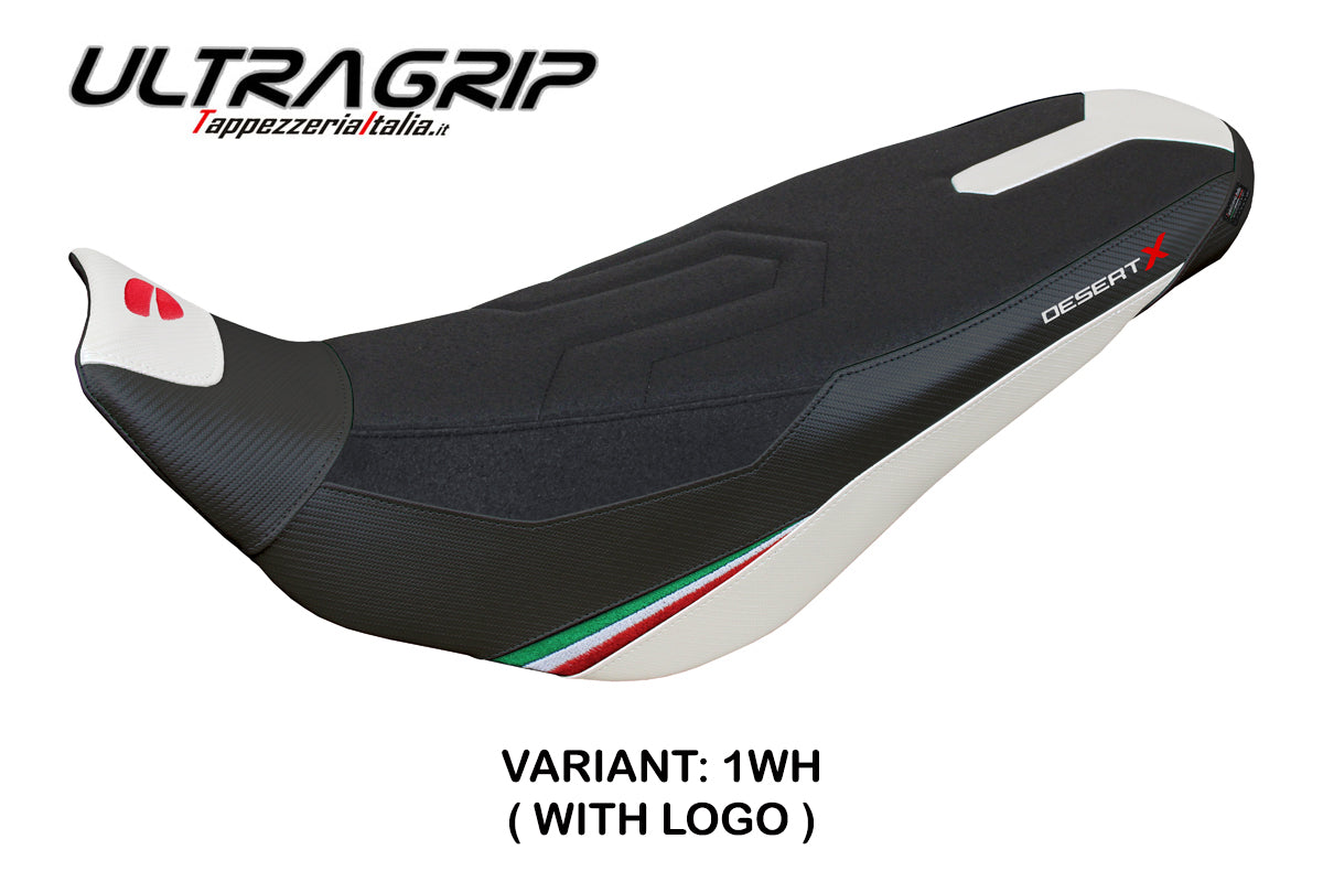 Tappezzeria Italia Ducati Desert X Rally 2022-2025 Seat Cover Ultragrip in White and Black