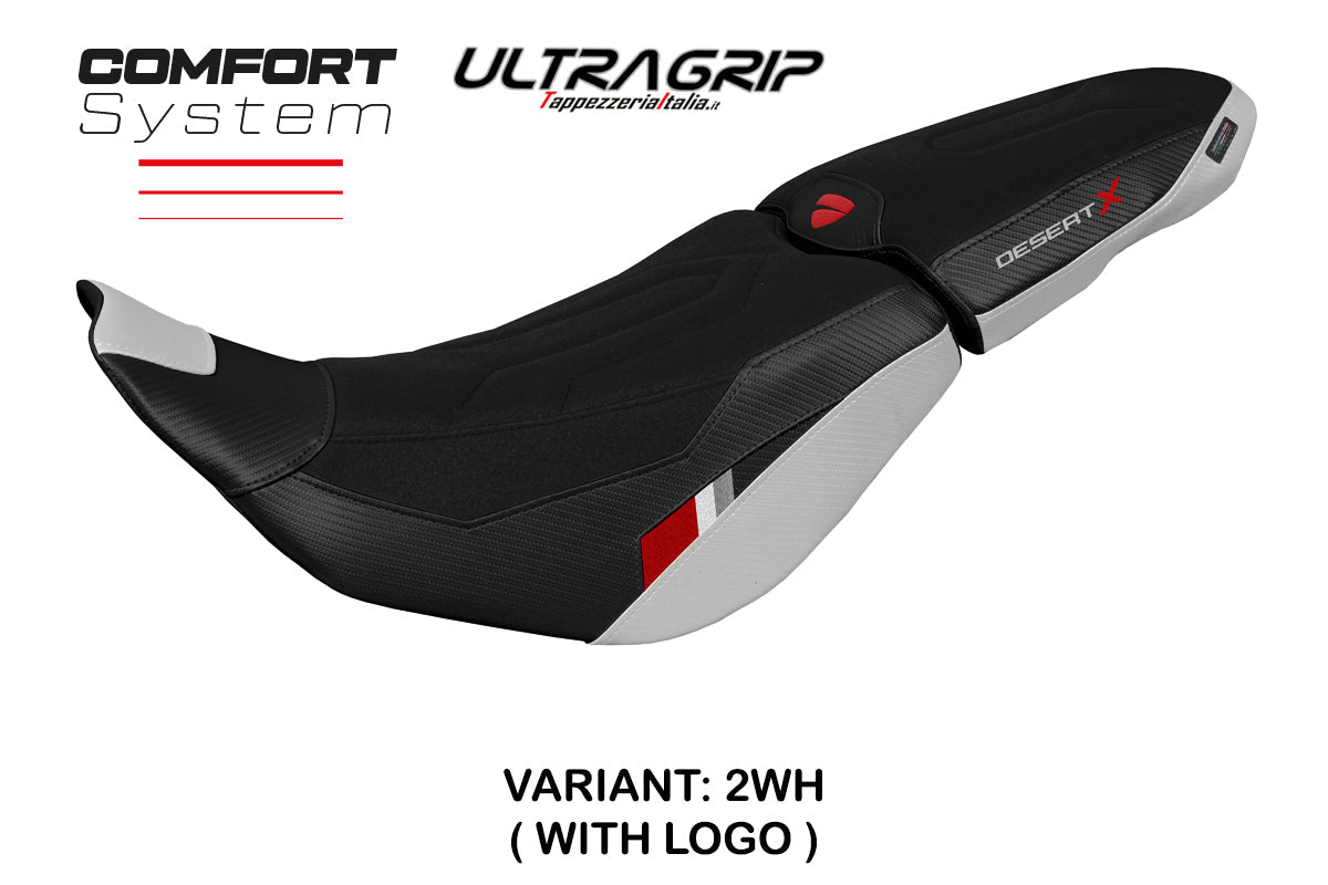 Tappezzeria Italia Ducati Desert X 2022-2025 Seat Cover in Thar Comfort Ultragrip White