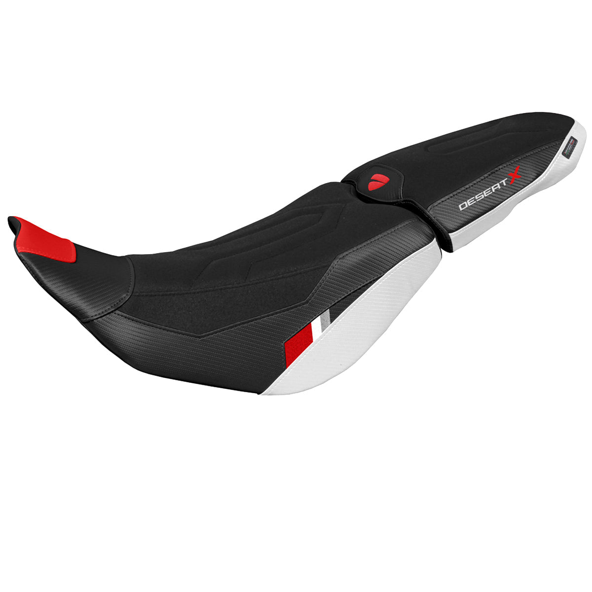 Tappezzeria Italia Ducati Desert X 2022-2025 Seat Cover Comfort Ultragrip in White and Red
