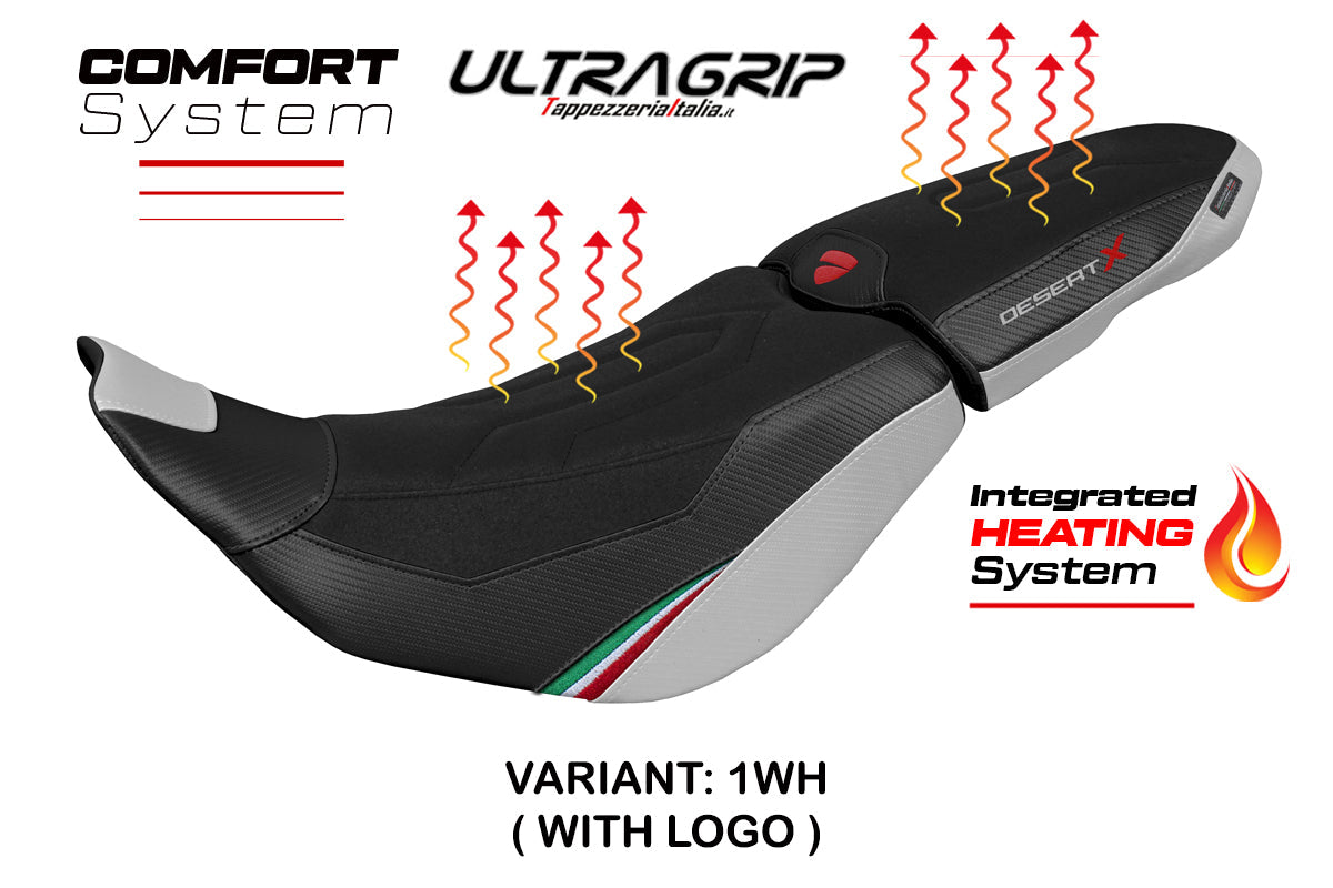 Tappezzeria Italia Ducati Desert X 2022-2025 Seat Cover Heated Ultragrip Comfort White