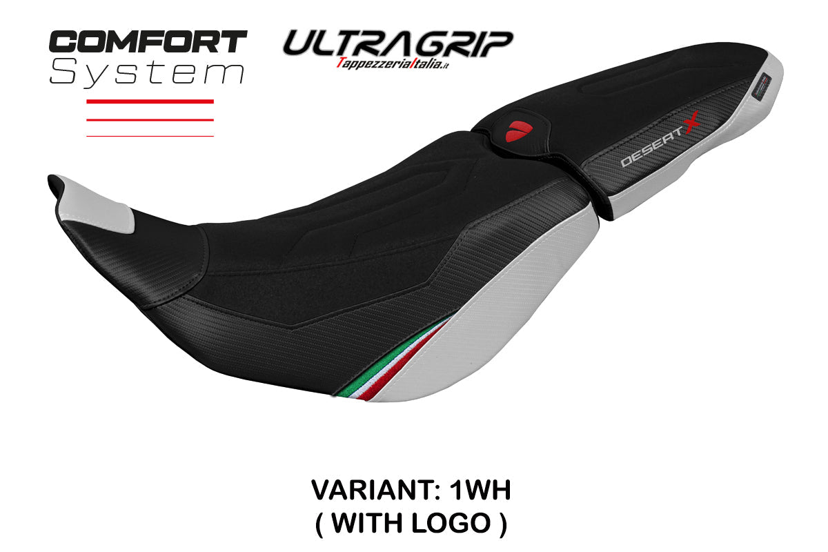 Tappezzeria Italia Ducati Desert X 2022-2025 Seat Cover in Trico Comfort Ultragrip White