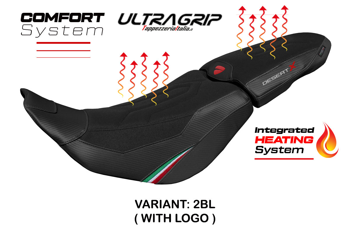 Tappezzeria Italia Ducati Desert X 2022-2025 Seat Cover Heated Ultragrip Comfort Black