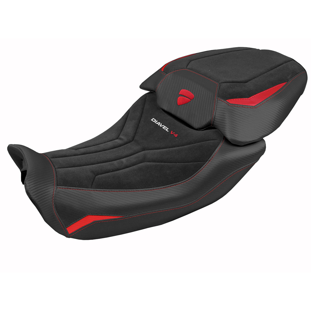 Tappezzeria Italia Ducati Diavel V4 2023-2025 Seat Cover Velvet in Diablo Red and Black