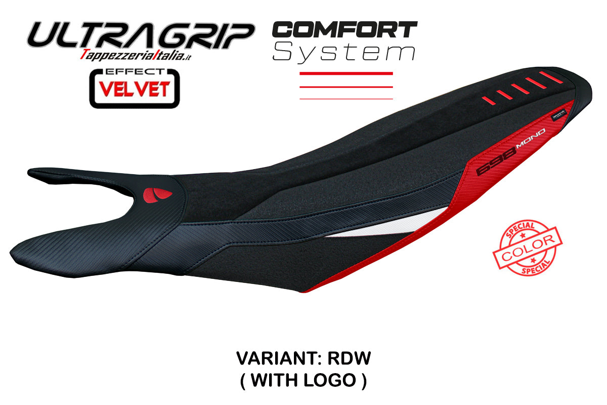 Tappezzeria Italia Ducati Hypermotard 698 2024-2025 Seat Cover Comfort Ultragrip in Red White