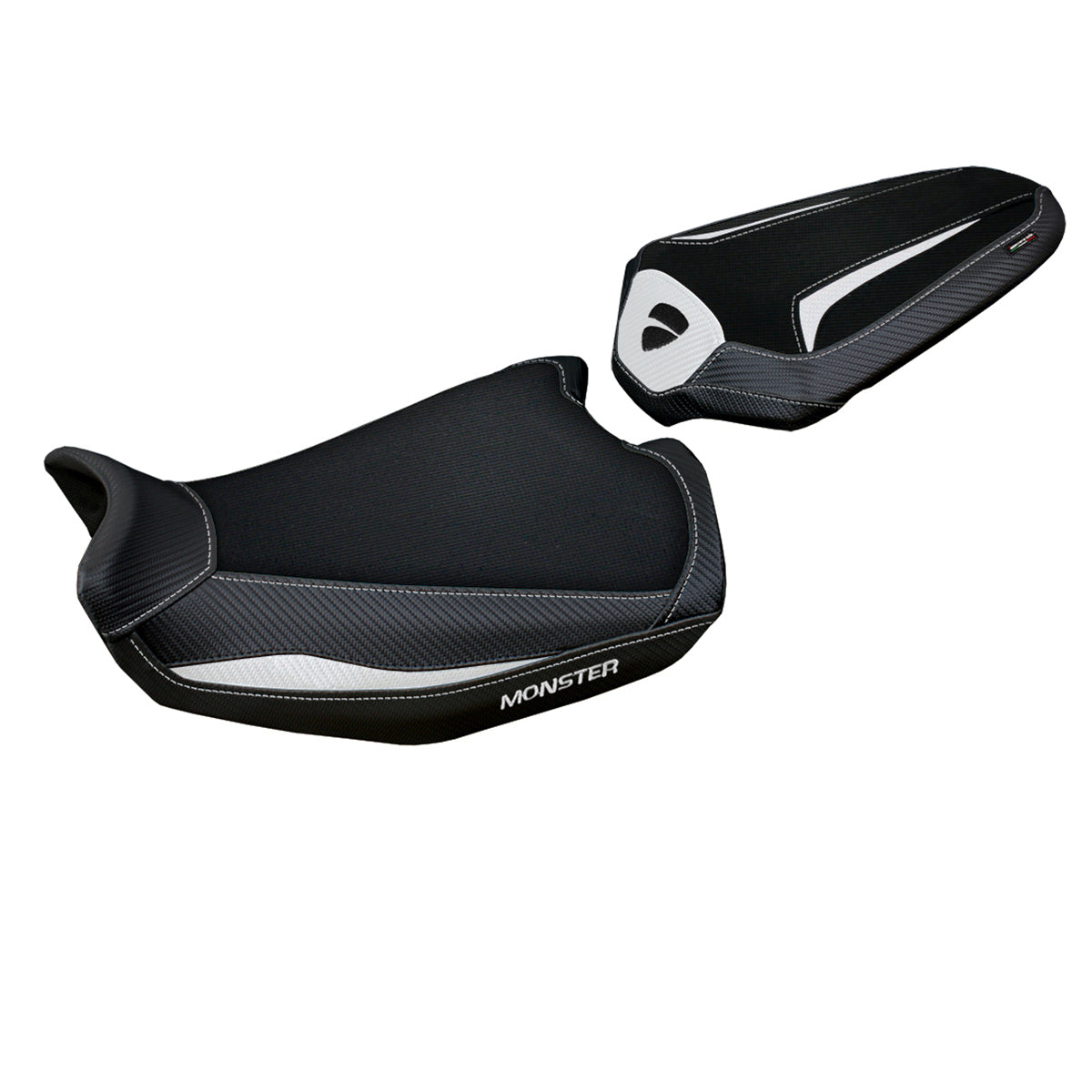 Tappezzeria Italia Ducati Monster 937 950 2021-2025 Seat Cover in White and Black