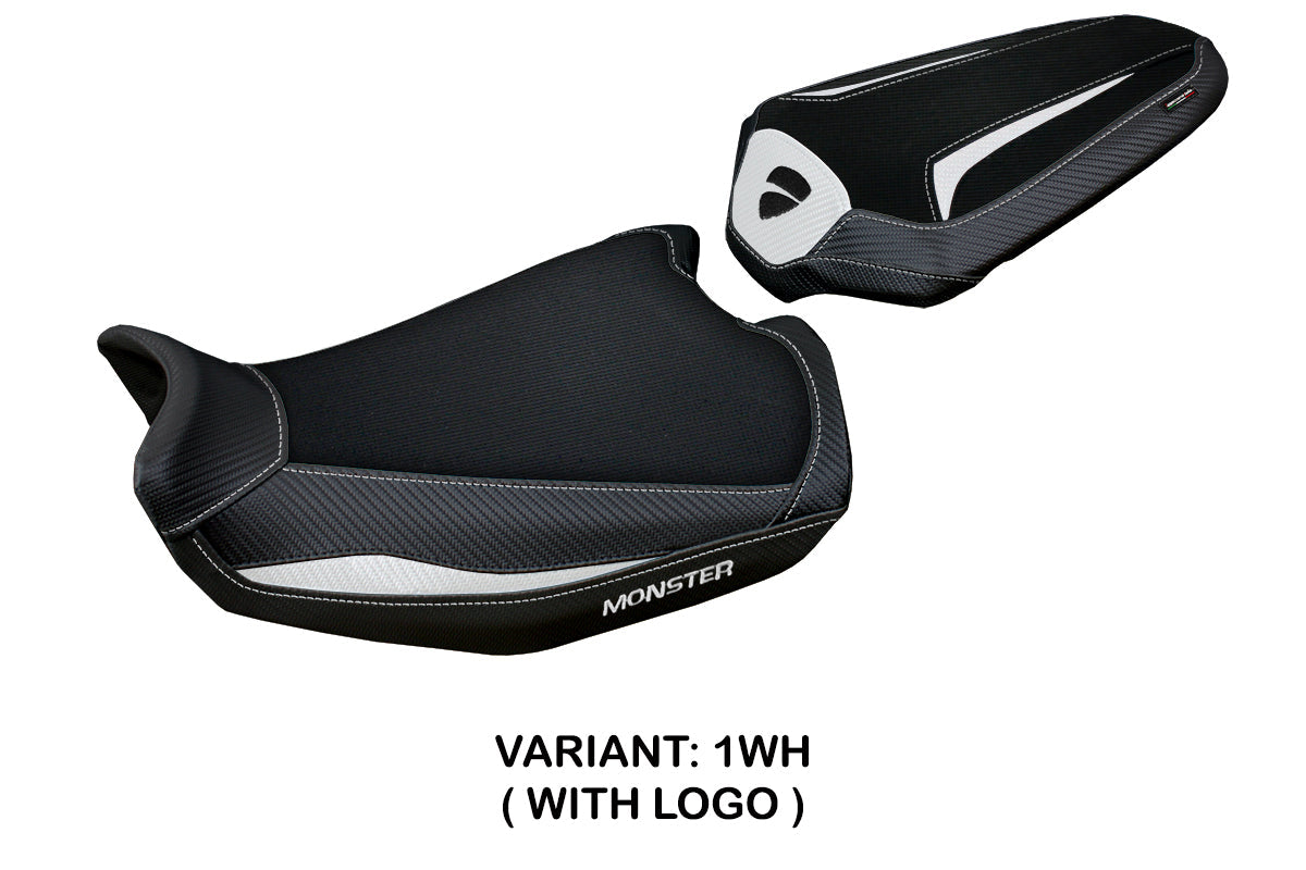 Tappezzeria Italia Ducati Monster 937 950 2021-2025 Seat Cover in White and Black