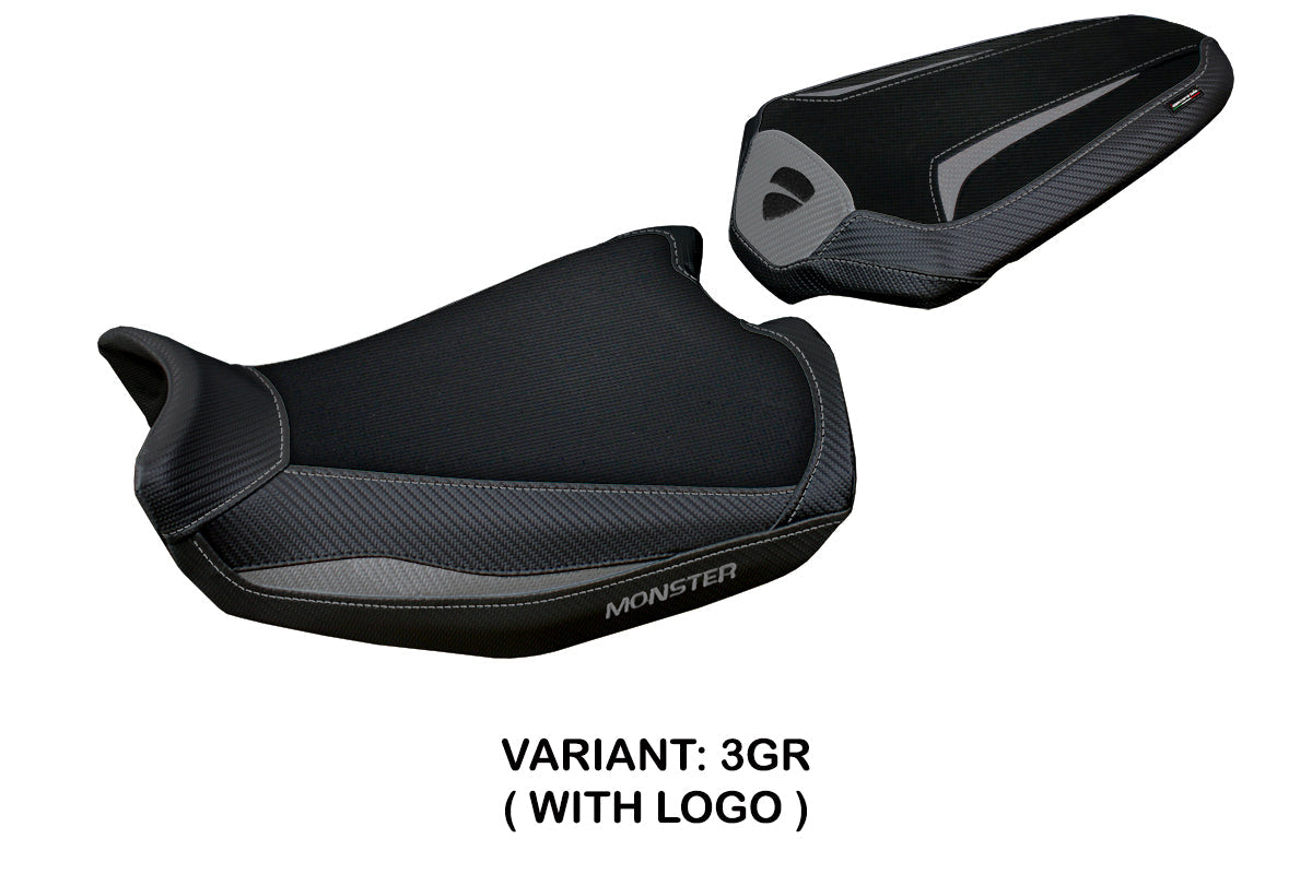 Tappezzeria Italia Ducati Monster 937 950 2021-2025 Seat Cover in Grey and Black