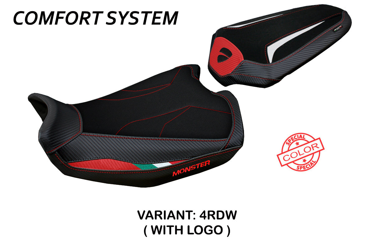 Tappezzeria Italia Ducati Monster 937 950 2021-2025 Seat Cover Comfort in Red, White and Black