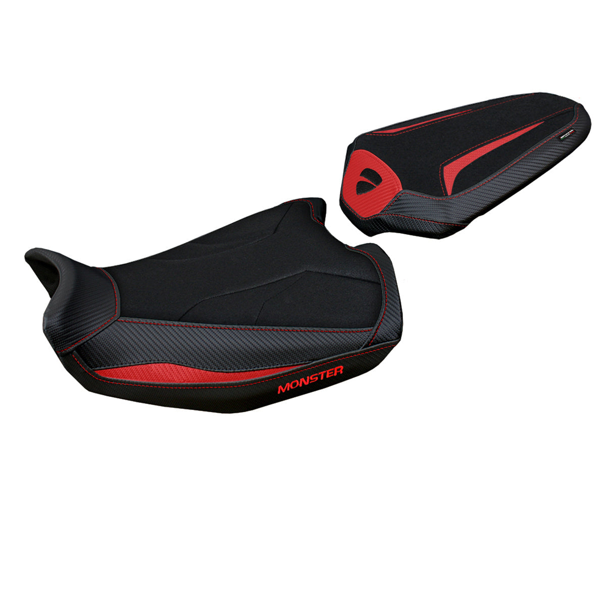 Tappezzeria Italia Ducati Monster 937 950 2021-2025 Seat Cover Ultragrip in Red and Black