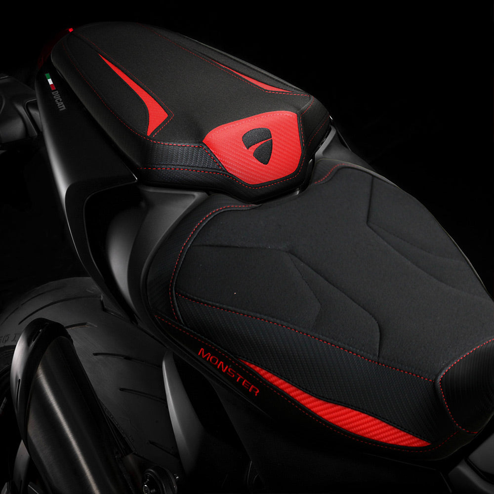 Tappezzeria Italia Ducati Monster 937 950 2021-2025 Seat Cover Ultragrip in Red and Black