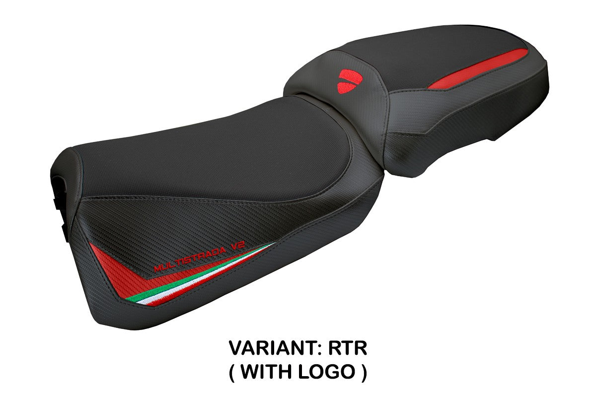 Tappezzeria Italia Ducati Multistrada V2 2025 Seat Cover Red Italian Flag Black
