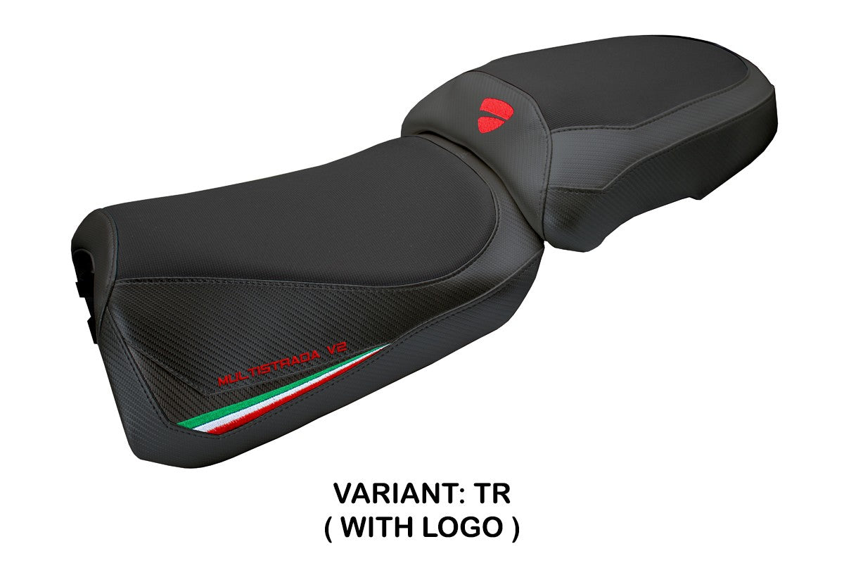 Tappezzeria Italia Ducati Multistrada V2 2025 Seat Cover Italian Flag Black