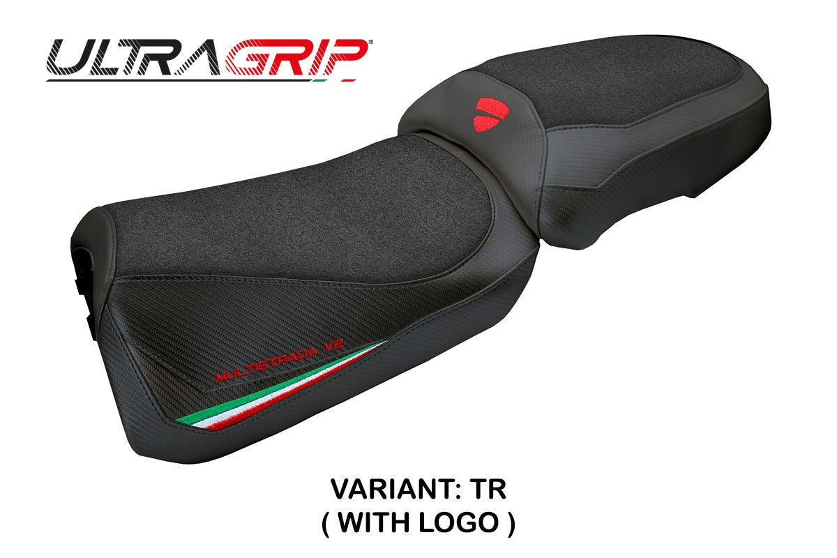 Tappezzeria Italia Ducati Multistrada V2 2025 Seat Cover Ultragrip Italian Flag Black