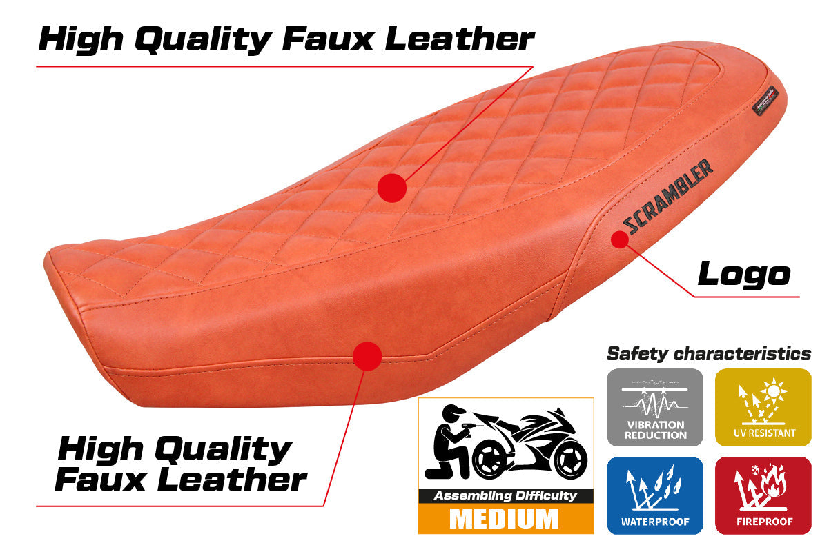 Tappezzeria Italia Ducati Scrambler 800 2023-2025 Seat Cover in Brick Leather Look Diamond