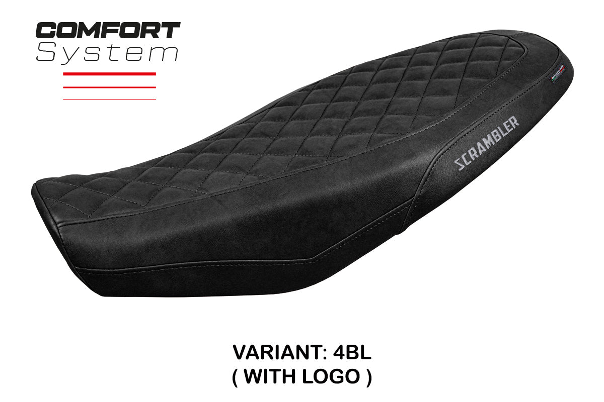 Tappezzeria Italia Ducati Scrambler 800 2023-2025 Seat Cover Comfort in Black Leather Diamond
