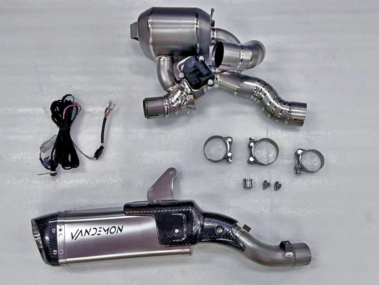 Vandemon Ducati Multistrada V4 Bimodal Stealth Titanium Slip-On Exhaust DUCV4MTSTIMUFWVA VA-117