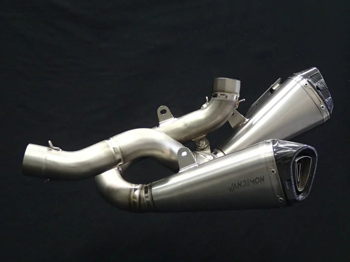 IN STOCK Vandemon Ducati Panigale & Streetfighter V4S/V4R Vandemon All Titanium Slip-On 2018-24 DUCV4SFTIMUFLMB VA-3