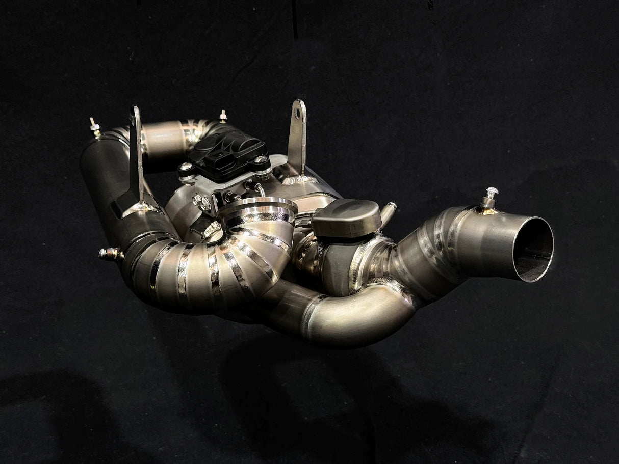 Vandemon Ducati V2 Panigale & Bayliss Edition Titanium Stealth Slip-On Bimodal Muffler DUCV2TIEXLINKWVB VA-43