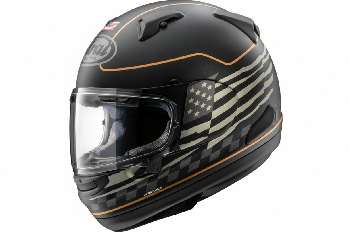 ARAI HELMETS - Signet-X US Flag Helmet Signet-X Helmet - US Flag - Black Frost - Small - 0101-18518