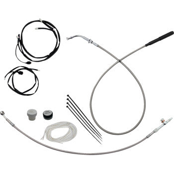 FAT BAGGERS INC. EZ Install Kit - 16" Handlebars - Upper Clutch - Braided Stainless Steel/Chrome 149016-C