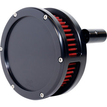 FEULING PARTS Air Cleaner Ba Slim Solid Cover Black/Red 99-17 Twin Cam 5443-S