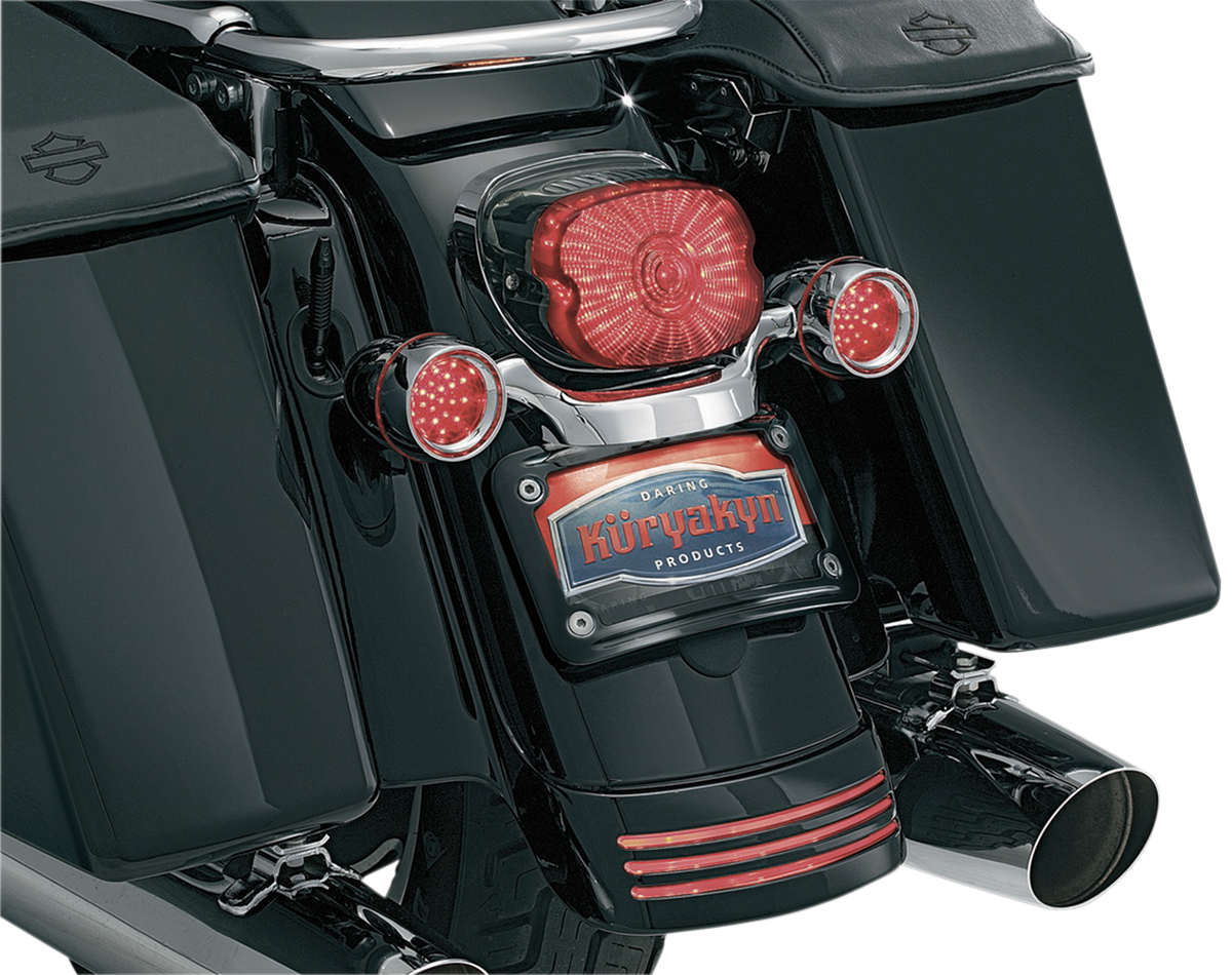 KURYAKYN Curved License Plate Mount - Black 3149